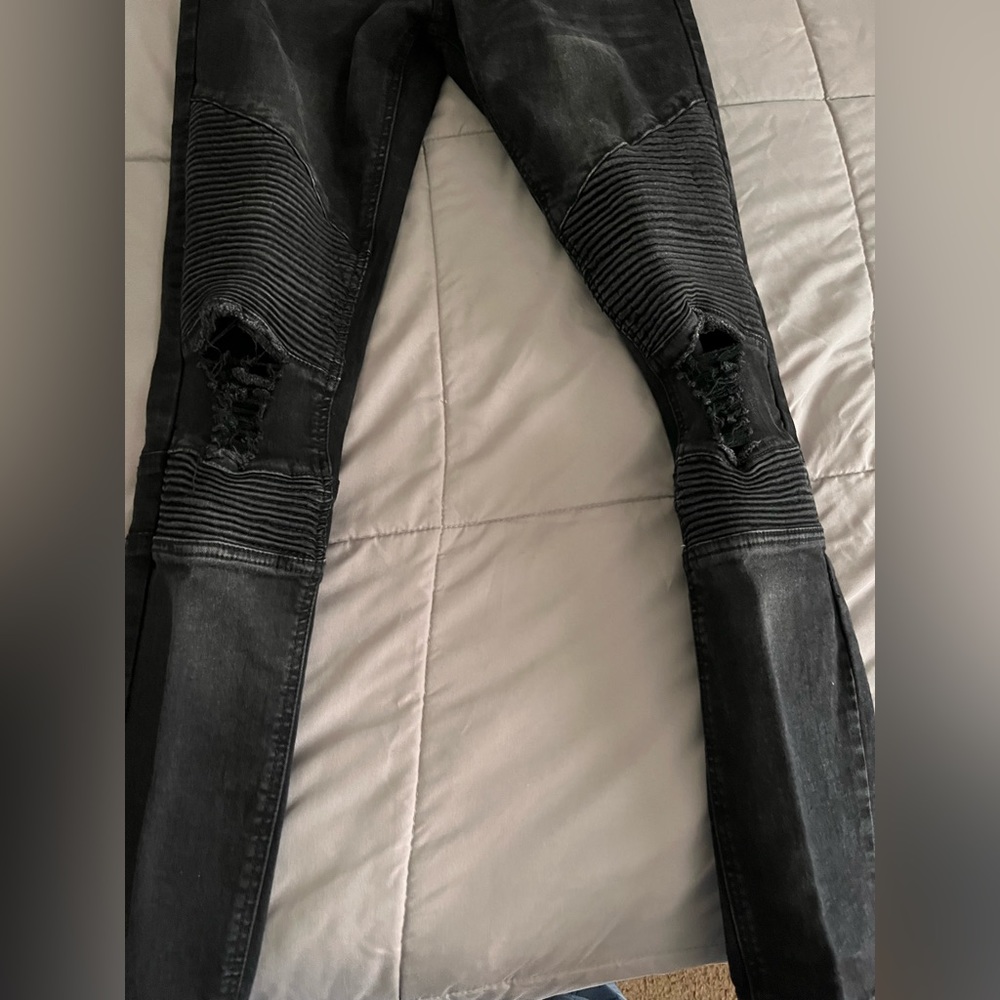 Black Biker Jeans
